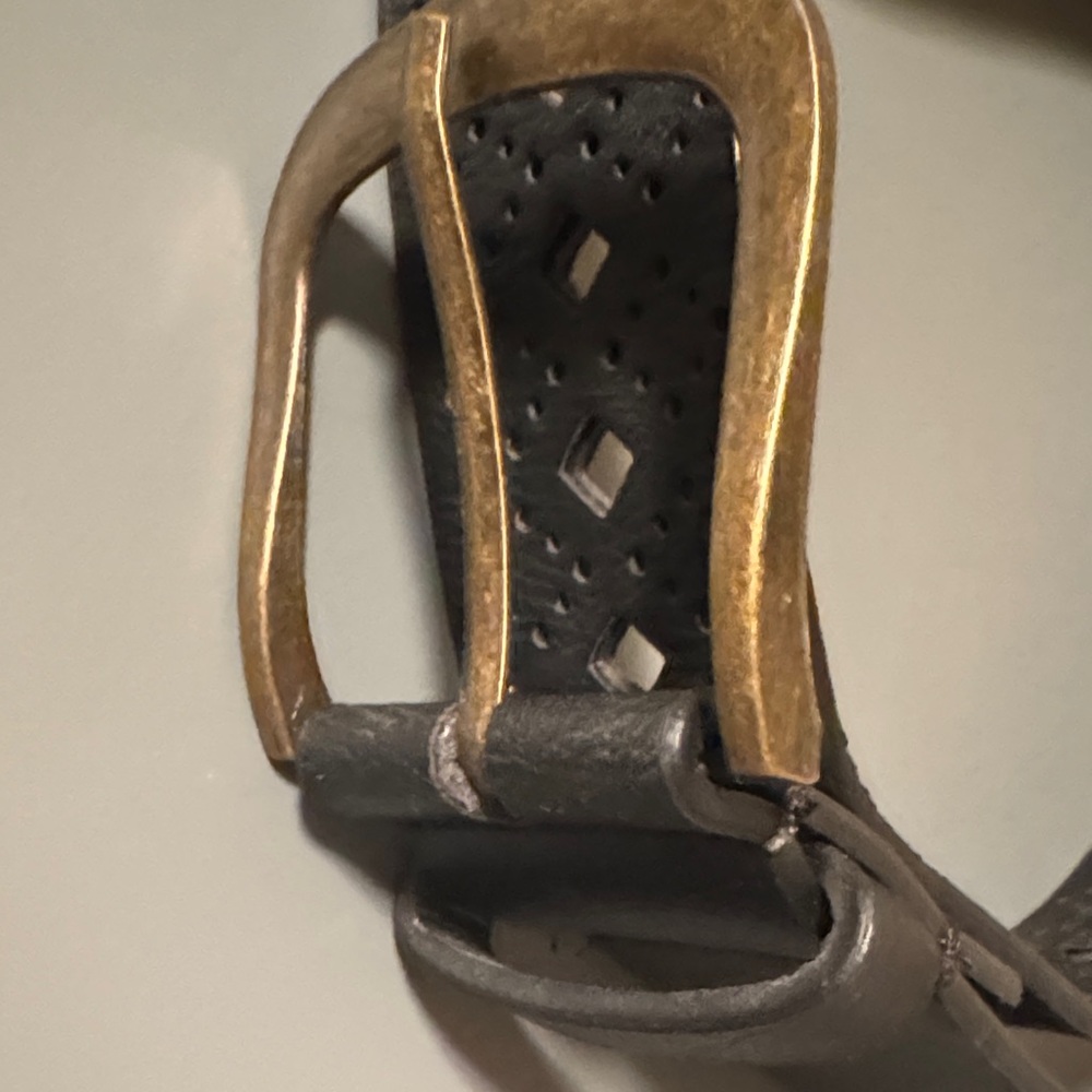 Classic Black Leather Belt with Gold Buckle